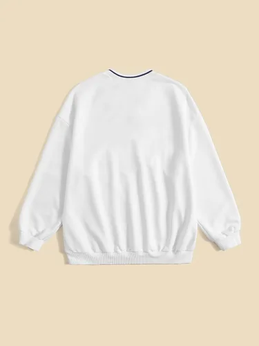 Vista 2 de SOLY HUX Sudadera con estampado de letras de Nueva York para mujer, cuello en V, manga larga, casual, sin botones