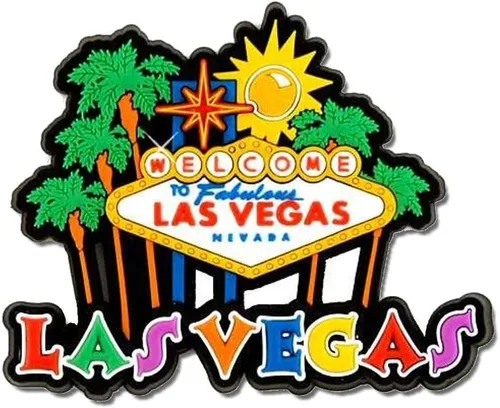 Vista 3 de 1 imán de Las Vegas, letrero de goma, imanes de Las Vegas, recuerdos de Las Vegas