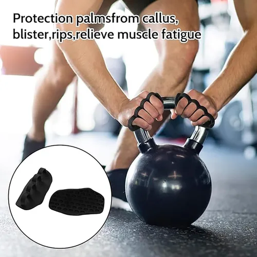 Vista 2 de Guantes antideslizantes de fitness para hombres y mujeres: agarre antideslizante de goma para gimnasio, almohadillas ergonómicas antideslizantes