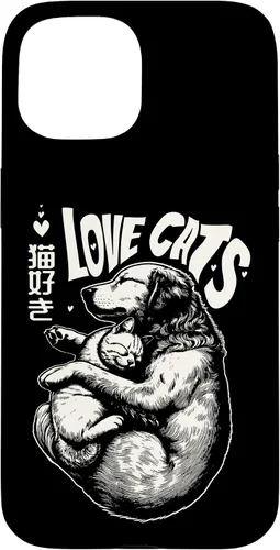 Vista 6 de Golden Retriever Dog Loves Cats Cuddle Art Case for iPhone 16