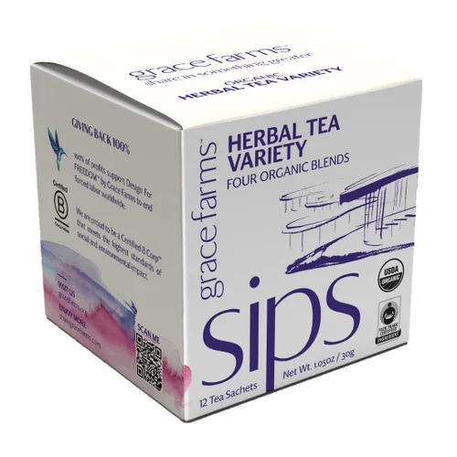 Vista 19 de Grace Farms BREATHE Wellness Mezcla de Té Orgánico (16 Sobres Piramidales) Cúrcuma y Jengibre con Hierbas Adaptogénicas Apoyo Inmunológico Sin
