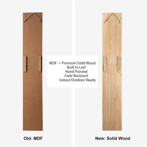Vista 6 de Glitzhome JKC01512B - Letrero de bienvenida de madera para puerta delantera, estilo rústico, estilo granja, colgante, vertical, al aire libre