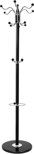 Vista 7 de Perchero de metal para sombreros de 16 ganchos con base de mármol natural, soporte de perchero resistente, perchero moderno para entrada, sala