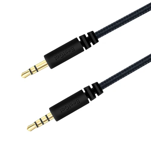 Vista 5 de Cable de audio con micrófono de control de volumen de 0.138 in (4,3 pies/4.3 ft) para controlador PS4, auriculares (paquete de 1) color negro