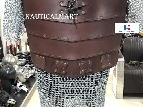 Vista 7 de Nautical-Mart El Caballero Medieval Genuino 0.157 in Chaleco Armadura LARP Armadura Armadura Medieval Armadura Armadura Medieval Chaqueta de cuero