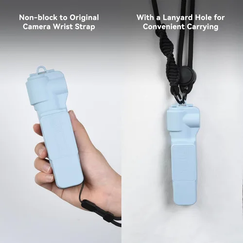 Vista 7 de UTEBIT Funda protectora de pantalla DJI Osmo Pocket 3, protector de pantalla de cardán, protector de lente para Osmo Pocket 3, funda de plástico Azul