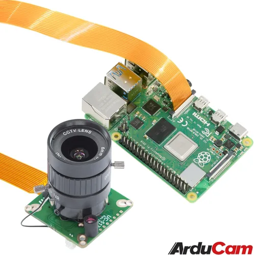 Vista 3 de Arducam para cámara Raspberry Pi HQ, módulo de cámara IMX477 de 12.3MP con lente de montaje CS, conmutación automática de corte IR de imagen durante