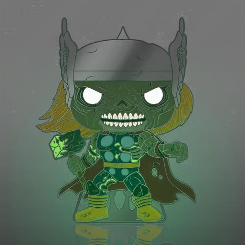 Vista 4 de Loungefly PIN - Pin esmaltado grande Marvel: Zombie Thor - Thor - Pines esmaltados Marvel Zombies - Broche coleccionable lindo - para mochilas