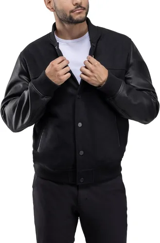 Vista 6 de X RAY Chaqueta Varsity para hombre, chaquetas casuales de béisbol Letterman para hombre Negro/Negro - 83006
