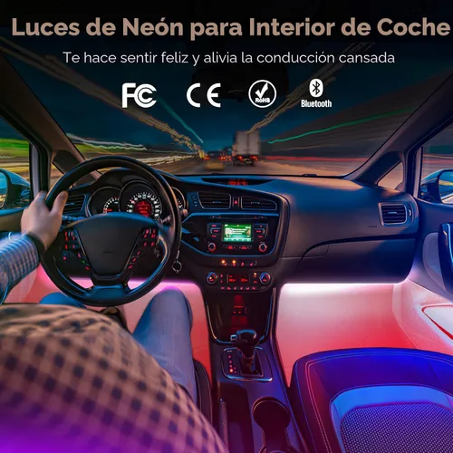 Vista 2 de Luces interiores de coche Keepsmile Accesorios para automóvil Control de aplicación con sincronización de música remota Cambio de color RGB