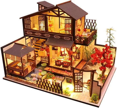 Vista 8 de Miniture House - Juego de miniture de té 3D, hecho a mano, rompecabezas creativo, casa de juguetes para adultos y niños Mañana Sune