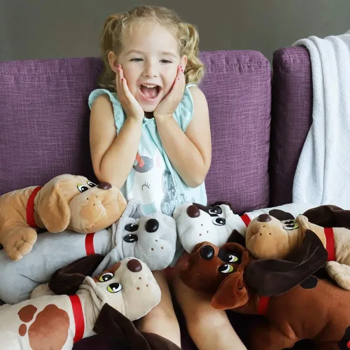 Vista 4 de Basic Fun Pound Puppies - Peluche clásico de animal de peluche - Gran regalo para niñas y niños - 43 cm - Beige