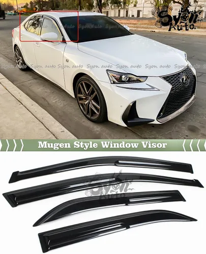 Vista 2 de Se adapta a Lexus 2014-2020 es 200t 300 JDM Mugen Style Visor de ventana deflector de protección de lluvia