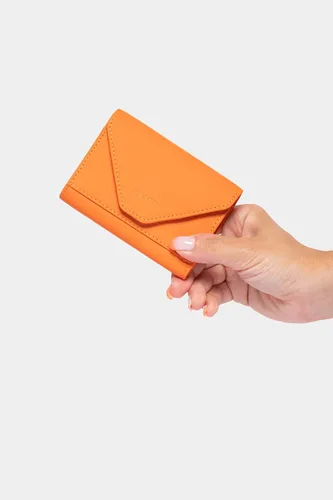 Vista 7 de grande Estuches para tarjetas 3639, Naranja, Tarjetero de cuero con cierre magnético, cartera pequeña de acordeón para mujer