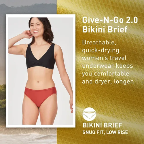 Vista 2 de ExOfficio Give-N-Go 2.0 - Calzones de bikini para mujer, transpirables, duraderos, de fácil cuidado, ropa interior de viaje