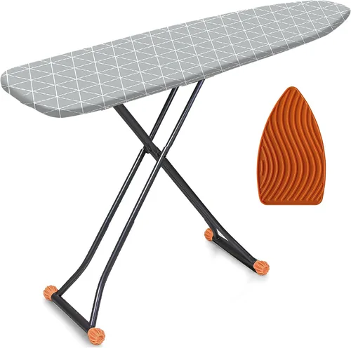 Vista 14 de Tabla de planchar, tabla de planchar compacta y ahorradora de espacio con cubierta extra gruesa de 3 capas, altura ajustable, fácil almacenamiento
