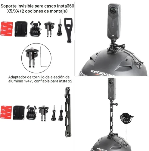 Vista 9 de PellKing Kit de accesorios para Insta360 X5, incluye funda de transporte con cinturón, trípode para selfie stick de 53.1 in, abrazadera de manillar