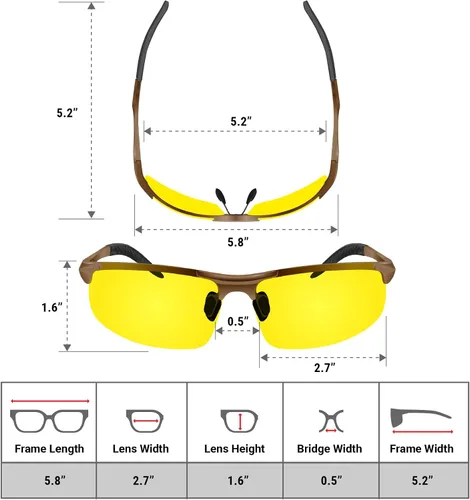 Vista 4 de BLUPOND Night Driving Glasses For Men/Women - HD Yellow Vision for Maximum Clarity - Knight Visor