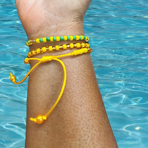 Vista 14 de Hecho a mano contra el mal de ojo orishas joyería de protección Ilde elástico elástico ajustable con cuentas unisex amuleto pulsera conjunto