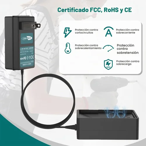 Vista 7 de Creabest Cargador de iones de litio de 12 V compatible con batería Ryobi CB120L CB121L