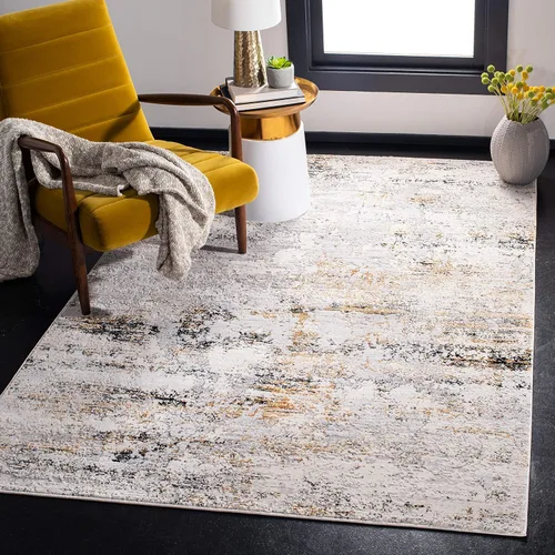Vista 12 de SAFAVIEH Amalfi Collection AMF572C - Alfombra de pasillo de 2 x 8 pies, color crema y azul marino, moderno diseño abstracto envejecido, no desprende