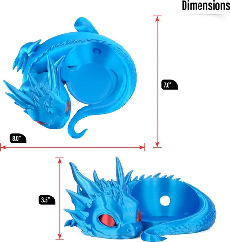 Vista 4 de Soporte Dragon para Echo Dot 4ª/5ª generación, 3D impreso Dragon Amazon Echo Altavoces de escritorio, soporte para Echo Dot 5ª generación Echo Dot