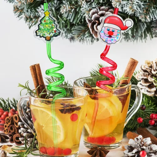 Vista 3 de 25 regalos de fiesta de Navidad con purpurina, regalos de actividades de Navidad, pajitas locas para beber, regalos para niños y adultos