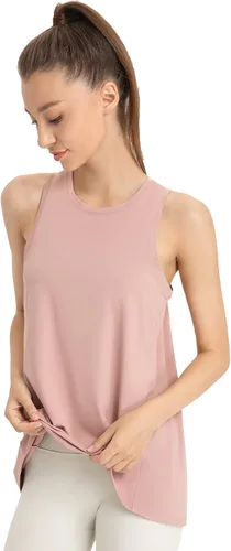 Vista 6 de Dream Slim - Camiseta de yoga sin mangas para mujer, linda y sexy, con espalda cruzada, holgada, para entrenamiento, deportes, camiseta sin mangas