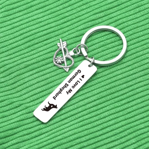 Vista 3 de Regalo de joyería de pastor alemán, llavero para amantes del pastor alemán, joyería para amantes de los perros, joyería para perros y mamá, llavero