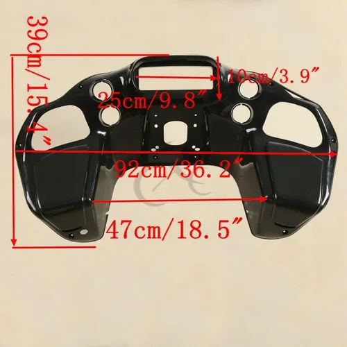Vista 7 de Carenado interior ABS negro sin pintar compatible con Harley Davidson Road Glide FLTR 1998-2013