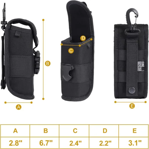 Vista 6 de OneTigris MOLLE Estuche para lentes con hebilla rígida para gafas de sol, caja de almacenamiento de nailon 1000D (negro)