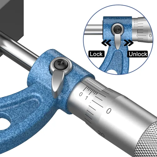 Vista 6 de HDLNKAK Calibrador de esfera de doble escala 0-6"/150 mm con micrómetro Azul claro