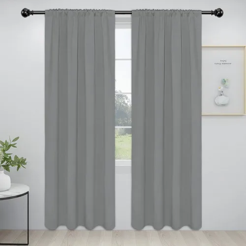 Vista 65 de Easy-Going - Cortinas opacas con bolsillo para varilla para dormitorio, cortinas de ventana para oscurecer la habitación para sala de estar