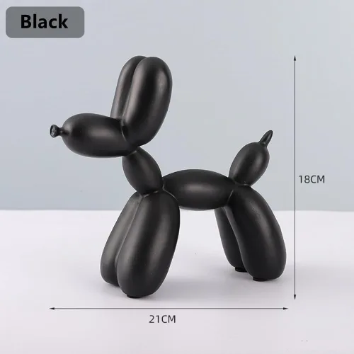 Vista 4 de Lindo globo de resina para perro, estatua de animales, adornos para decoración del hogar (negro)