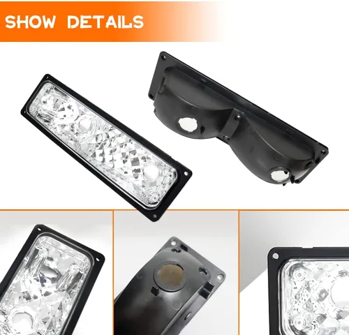 Vista 2 de Lente ahumada compatible con GMC Chevy C/K 1500/2500/3500 1995 1996 1997 1998 GMC Chevy C/K 1500/2500/3500 para luces de estacionamiento de esquina