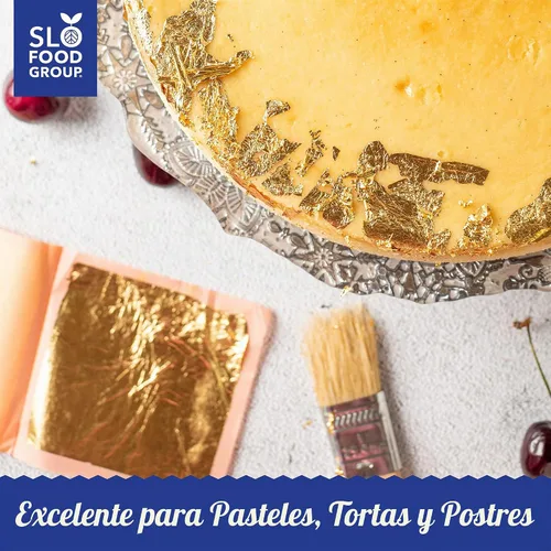 Vista 4 de Slofoodgroup Hoja de oro de 24 Karat Comestible (25 hojas por libro) 3.15x3.15 pulgadas