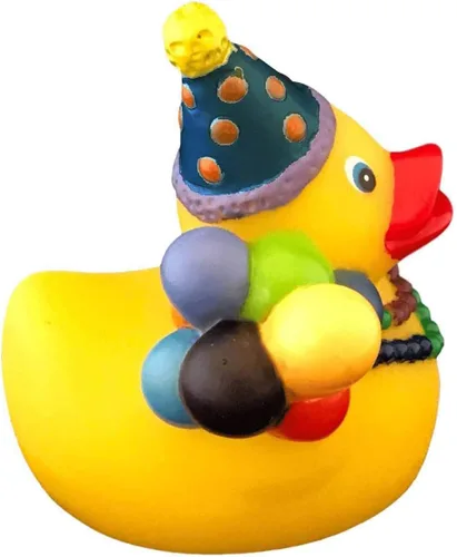 Vista 3 de Patito de goma de 3 pulgadas [agujero sellado, flota de pie] - Juguete de baño seguro para bebés en la bañera - Patito de goma para fiestas