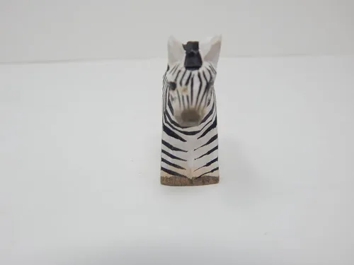 Vista 4 de Selsela Figura de madera de cebra, estatua, raya, caballo, escultura, decoración, decoración, arte en miniatura, talla, animal pequeño