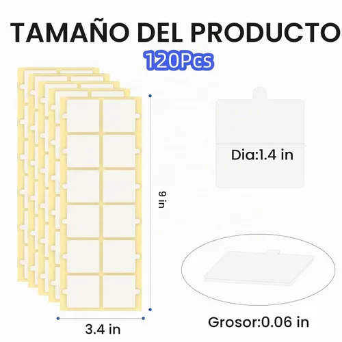 Vista 2 de 120Pcs de cinta de doble cara para paneles de espuma acústica, cinta de montaje extraíble para pared con fuerte adhesivo, protección contra el 120