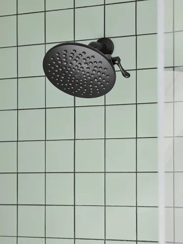 Vista 4 de Moen S6320BL - Ducha Acc - Cabezal de ducha de lluvia prémium de dos funciones de 8 pulgadas de diámetro, negro mate