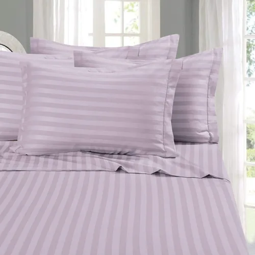 Vista 45 de Elegant Comfort Juego de sábanas más suaves y acogedoras de 4 piezas - Juego de sábanas de 6 piezas de damasco a rayas de 1500 hilos, calidad