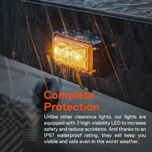 Vista 5 de TRUE MODS Luz de marcador LED ámbar de 2.5 pulgadas con bisel negro [DOT FMVSS 108] [SAE P2PC] [montaje superficial] [impermeable IP67] Luces