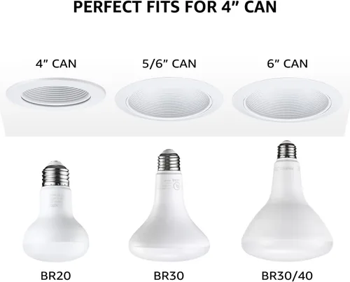 Vista 5 de TORCHSTAR Paquete de 8 bombillas LED BR20, luz de inundación para interiores R20, regulable, 7.5 W (50 W equivalente), UL y Energy Star, 3000 K