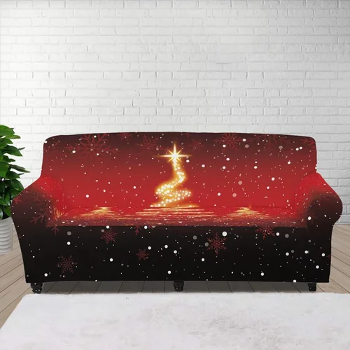 Vista 29 de Boatee Fundas de sofá de 1 pieza con diseño de copo de nieve azul, fundas elásticas para sofá, 1 cojín, protección de muebles, decoración para sala
