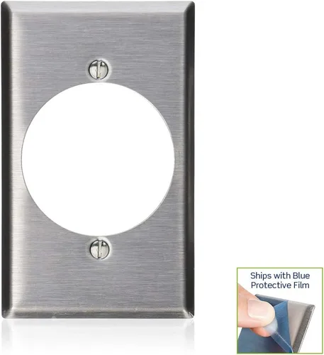 Vista 2 de Leviton 84028 - Placa de pared para receptáculo de dispositivo, montaje para dispositivo, 84028, acero inoxidable