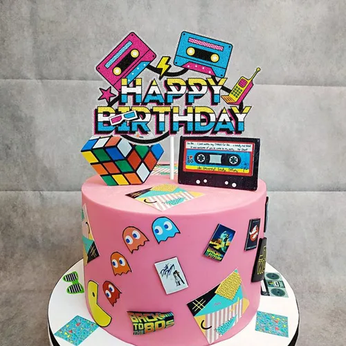 Vista 5 de Decoraciones para tartas de cumpleaños de los años 80 y 90, temática retro de hip hop, decoraciones para fiestas de los años 80 y 90, suministros
