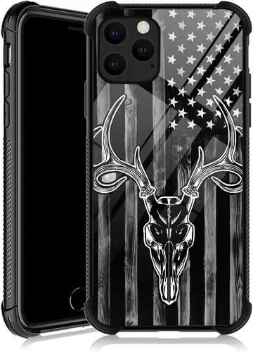 Vista 12 de DJSOK Funda para iPhone 11, Fundas para iPhone 11 con diseño de bandera de la policía estadounidense para hombres y mujeres, Funda trasera