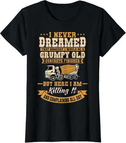 Vista 47 de Divertida camiseta de trabajador con acabado de hormigón antiguo, Negro, S