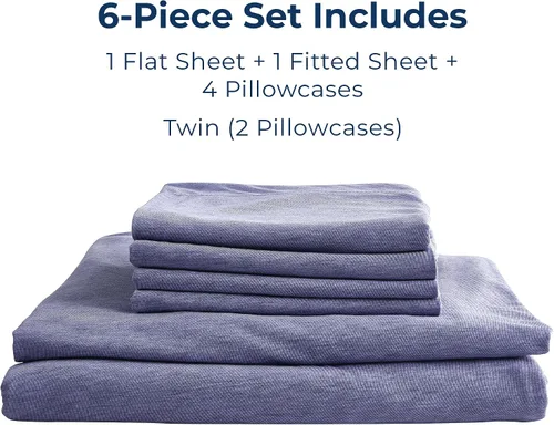 Vista 10 de Pure Bedding Juego de Sábanas Twin - Sábanas de Cama de Microfibra Ultra-Suave 1800 - Doble Cepillado - Bolsillos Profundos - Ajuste Fácil - Extra