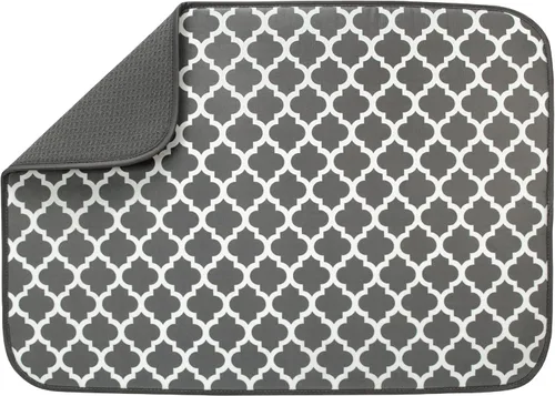 Vista 25 de S&T INC. Tapete de microfibra para secado de platos, reversible y absorbente para cocina, de 16 x 18 pulgadas, color negro